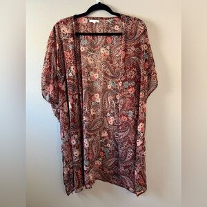 Maurices Brown Floral Kimono